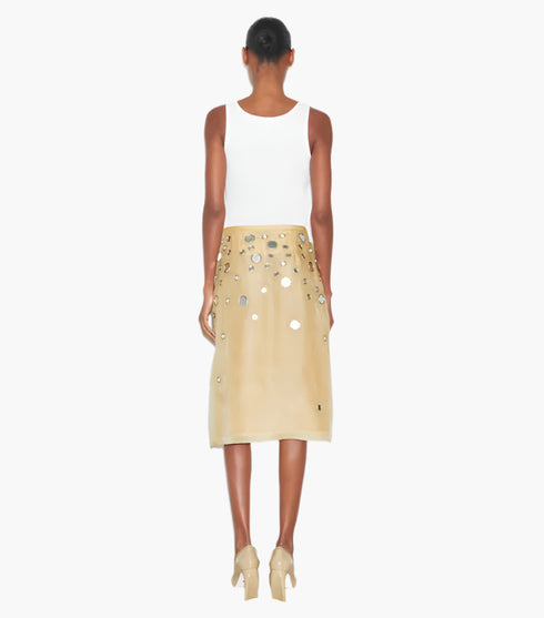 Soft Wheat - Embellished Mirror Skirt - GLAM MODA